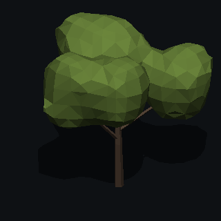 A low poly acacia tree made with PolyMason