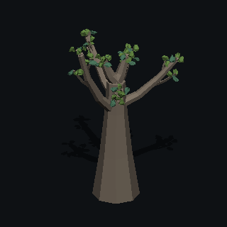 A low poly baobab tree made with PolyMason