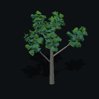 A low poly beech tree made with PolyMason