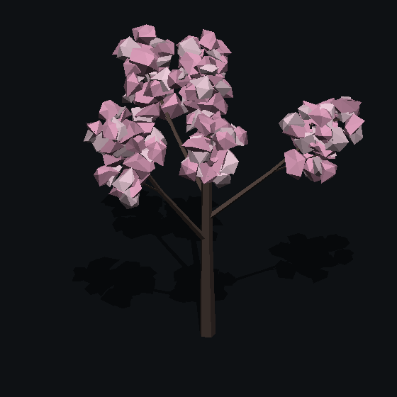 A low poly cherry tree made with PolyMason