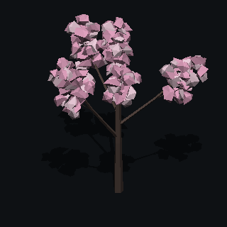 A low poly cherry tree made with PolyMason