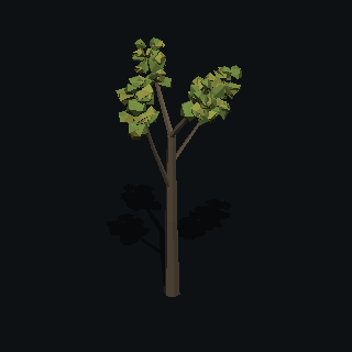 A low poly cottonwood tree made with PolyMason