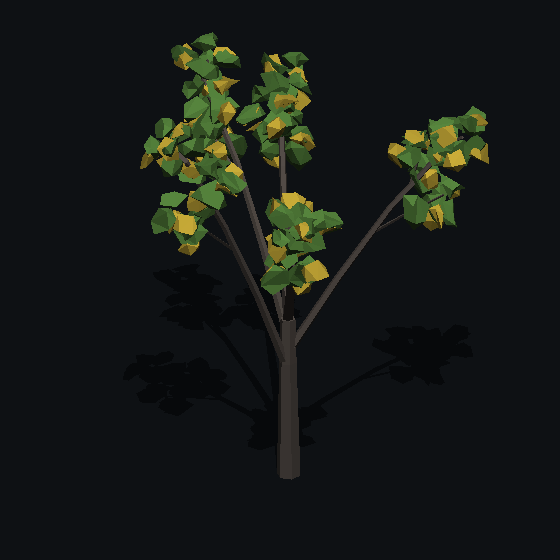 A low poly elm tree made with PolyMason