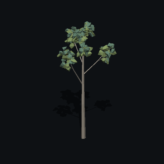 A low poly eucalyptus tree made with PolyMason