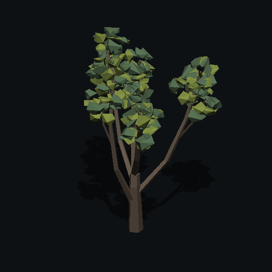 A low poly juniper tree made with PolyMason