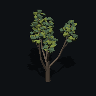 A low poly juniper tree made with PolyMason