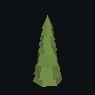 A low poly larch tree made with PolyMason