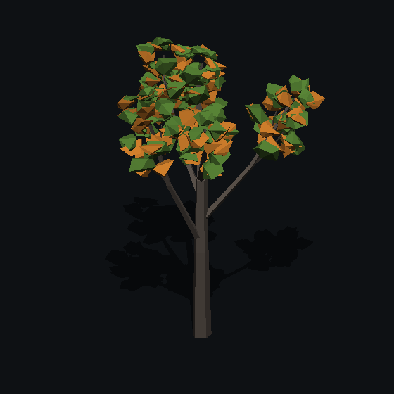 A low poly maple tree made with PolyMason