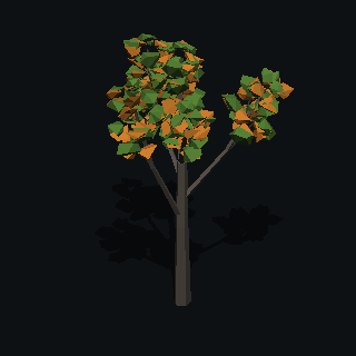 A low poly maple tree made with PolyMason