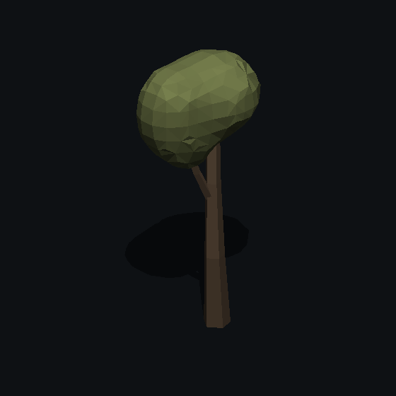 A low poly mesquite tree made with PolyMason