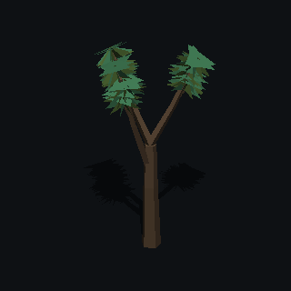 A low poly oak tree made with PolyMason