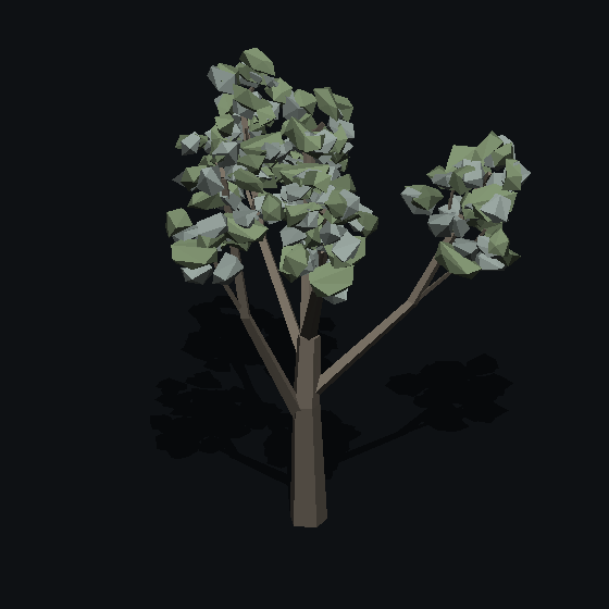 A low poly olive tree made with PolyMason