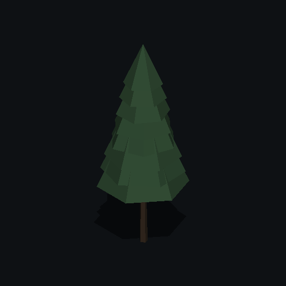 A low poly pine tree made with PolyMason