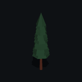 A low poly redwood tree made with PolyMason