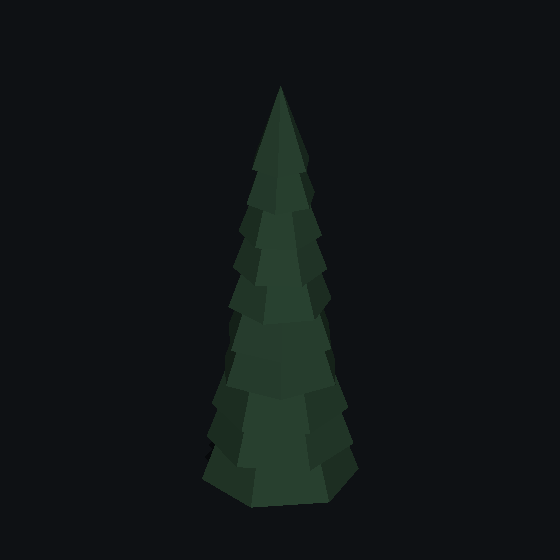 A low poly spruce tree made with PolyMason