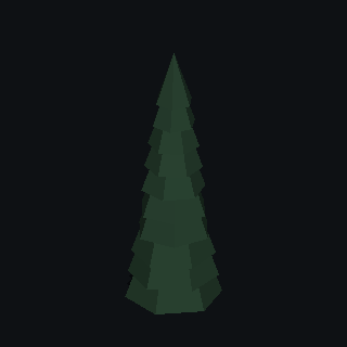 A low poly spruce tree made with PolyMason