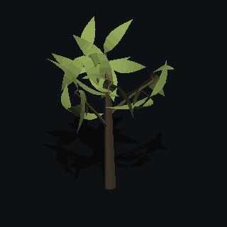 A low poly willow tree made with PolyMason